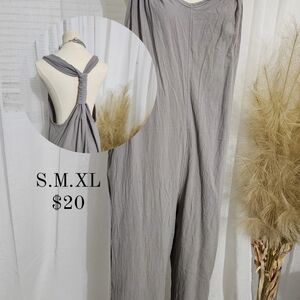 Gray Sleeveless Jumpsuit